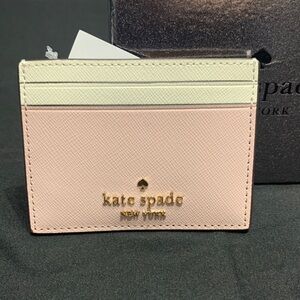 Kate Spade Blush and Cream Card Holder